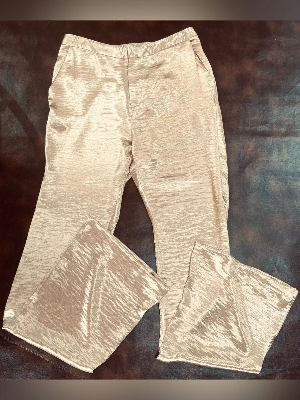 The Jetsetdiaries Mirabella Flare Pants Gold Dust NWT 70’s Disco Gypsy SZ MED